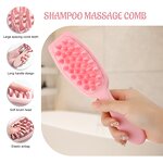 Silicone Hair Comb Manufacturer - Premium Straight Soft Bristles Dandruff Removal Scalp Care Long Handle Shampoo Scrubber