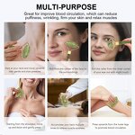 Jade Roller Gua Sha Set Manufacturer - Custom Logo 100% Natural Jade Stone Face Massage Roller for Skin Lifting
