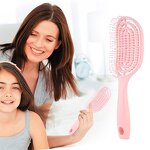 Scalp Massage Hairbrush Manufacturer - Customized Hollowed-out Self Cleaning ABS Detangling Vent Shower Soft Bristles Brush