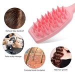 Silicone Hair Comb Manufacturer - Premium Straight Soft Bristles Dandruff Removal Scalp Care Long Handle Shampoo Scrubber