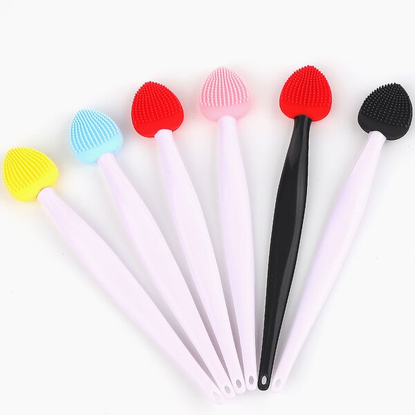Facial Cleansing Brush Manufacturer - Customized Private Label Double-Sided Silicone Exfoliate Nose Lip Scrub Brushes Tool