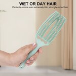 Hair Styling Brush Manufacturer - Personalize Large Curved Fluffy Rib Comb Wet Dry Salon Detangler for Female