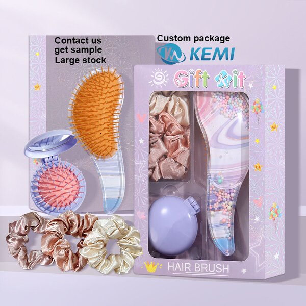 Hair Styling Tools Kit Manufacturer - Custom Gift Box Portable Anti-static Air Cushion Comb Detangling Brushes Set