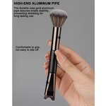Nose Contour Brush Manufacturer - 2 in 1 Dual End U-Shaped Fluffy Vegan Synthetic Hair Face Foundation Blush Highlighting Brush
