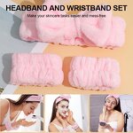 Makeup Tool Set Manufacturer - Custom Package Spa Wrist Washband Hairband Sponge with Travel Washbag