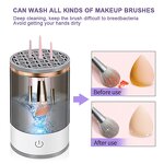 Makeup Brush Cleaner Manufacturer - 2 in 1 Electric Portable Cosmetic Cleaning Tool All Size Beauty Brushes Set Holder Washing Blender