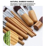 Makeup Brush Set Manufacturer - Custom Natural Bamboo Synthetic Bristles Vegan Beauty Brushes with Travel Bag