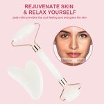 Facial Massager Roller Manufacturer - Wholesale Jade Roller Guasha Set Resin Plastic Non Natural Stone Face Skin Care Tool