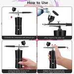 Airbrush Kit Manufacturer - Professional Paint Cordless Rechargeable Air Compressor Gun Spray for Nail Art Salon Makeup Cake