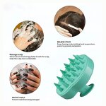 Scalp Massager Comb Manufacturer - Hot Sales Silicone Plastic Handle Handheld Head Shampoo Brush for Hair Growth