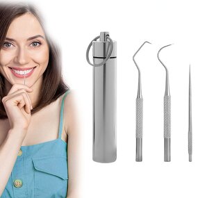 Metal Toothpick Set Manufacturer - Portable Stainless Steel Reusable Waterproof Mini Oral Cleaning Teeth Care Mouth Cleaner Tool