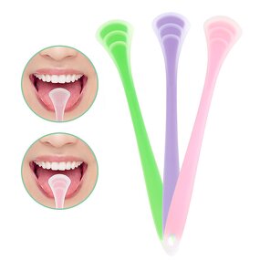 Tongue Scraper Brush Manufacturer - Portable 2 in 1 Silicone Non-Synthetic Oral Hygiene Care Tool Cleaning Tongue Spatula