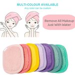 Makeup Remover Cloth Manufacturer - Custom Logo Reusable Microfiber Soft Facial Water Wash Remove Dirt Cotton Pads Towel
