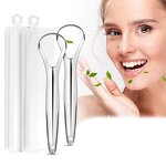 Tongue Cleaner Manufacturer - Factory Wholesale Stainless Steel Reduce Bad Breath Oral Care Tool With Travel Case