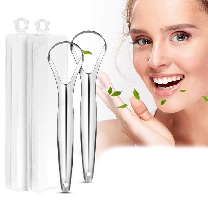 Tongue Cleaner Manufacturer - Factory Wholesale Stainless Steel Reduce Bad Breath Oral Care Tool With Travel Case