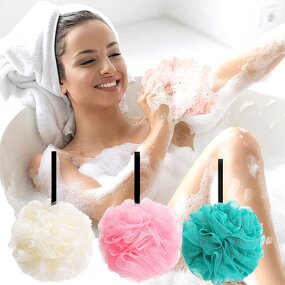 Loofah Sponge Scrubber Manufacturer - High Quality Bath Body Flower Mesh Puffs Cleaning Bathing Tool for Family