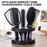 Hair Care Tool Set Manufacturer - Custom 5-piece Wide Tooth Comb Scalp Massage Brush Base Mirror with Gift Box