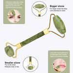 Jade Roller Gua Sha Set Manufacturer - Custom Logo 100% Natural Jade Stone Face Massage Roller for Skin Lifting