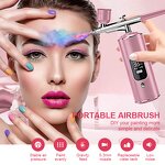 Airbrush Compressor Machine Manufacturer - Portable Smart LCD Screen Cordless Auto Rechargeable Nail Art Paint Makeup Spray Gun