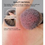 Nose Contour Brush Manufacturer - 2 in 1 Dual End U-Shaped Fluffy Vegan Synthetic Hair Face Foundation Blush Highlighting Brush