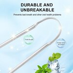 Tongue Scraper Manufacturer - Non Disposable 100% Stainless Steel Reduce Bad Breath Oral Care Tool for Kids Adults