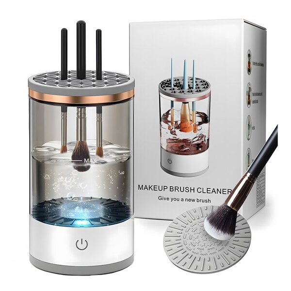 Makeup Brush Cleaner Manufacturer - 2 in 1 Electric Portable Cosmetic Cleaning Tool All Size Beauty Brushes Set Holder Washing Blender