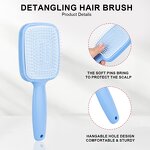 Detangle Hair Comb Manufacturer - Custom Logo Wet Dry Curved Vent Self-Cleaning Brush for Curly Hair Detangling