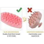 Silicone Hair Comb Manufacturer - Premium Straight Soft Bristles Dandruff Removal Scalp Care Long Handle Shampoo Scrubber