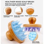 Shampoo Scalp Massager Manufacturer - Hot Selling Wooden Handle Soft Silicone Bristles Wet Dry Mini Hair Brushes Exfoliator