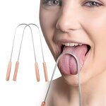 Tongue Cleaner Manufacturer - Custom Logo Stainless Steel Reduce Bad Breath Oral Care Tool with Ridges for Men Women