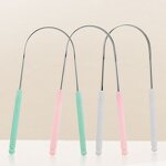Tongue Scraper Manufacturer - High Quality Home Use Plastic Handle Stainless Steel Reusable Oral Care Cleaning Tool Scrubber