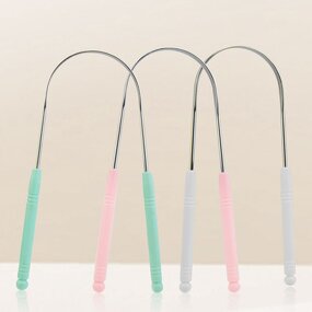 Tongue Scraper Manufacturer - High Quality Home Use Plastic Handle Stainless Steel Reusable Oral Care Cleaning Tool Scrubber