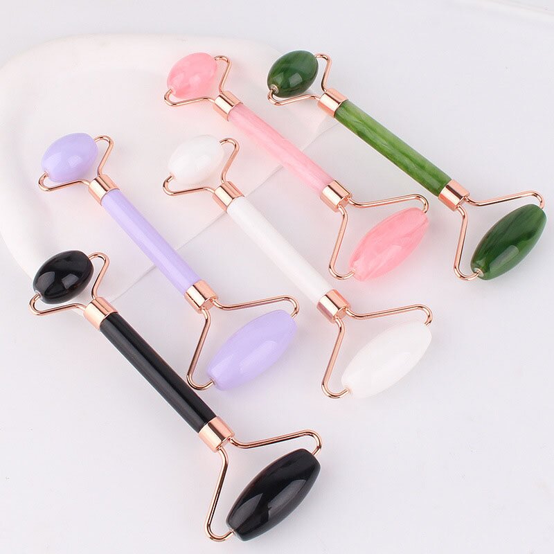 Facial Massager Roller Manufacturer - Wholesale Jade Roller Guasha Set Resin Plastic Non Natural Stone Face Skin Care Tool
