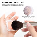 Makeup Brush Set Manufacturer - Custom Logo Soft Animal Hair Synthetic Highlight Face Powder Blush Concealer Brushes with PU Bag