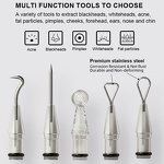 Electric Blackhead Removal Tool Manufacturer - Professional 5-in-1 Pimple Popper Face Acne Needle Comedone Extraction Kit with LED Light