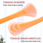 Tongue Scraper Brush Manufacturer - Portable 2 in 1 Silicone Non-Synthetic Oral Hygiene Care Tool Cleaning Tongue Spatula