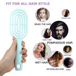 Scalp Massage Hairbrush Manufacturer - Customized Hollowed-out Self Cleaning ABS Detangling Vent Shower Soft Bristles Brush