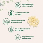 OEM Organic Vitamin D3 K2 Softgel 5000 IU Vitamin D3 + 100 Mcg Vitamin K2 Vegan Health Softgel Capsules
