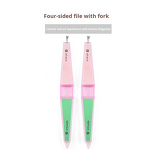 Nail Buffer File Manufacturer - Double Sided Plastic 4 in 1 with V Shape Cuticle Remover