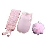 Exfoliating Bath Mitt Manufacturer - 3Pc Double Layer Back Strap Loofah Coarse Shower Scrub Set Dead Skin Remover PVA