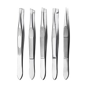 Eyelash Tweezers Manufacturer - Professional Stainless Steel Straight Gold with Custom Logo Slanted Tip Long