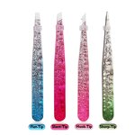 Eyebrow Tweezers Manufacturer - New Ice Flower Technology Bling Bling Green Blue Pink Beauty Makeup