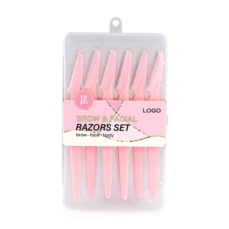 Facial Razor Manufacturer - 12pcs Custom Package Women Men Face Hair Removers Dermaplaning Blades Colorful with Cover
