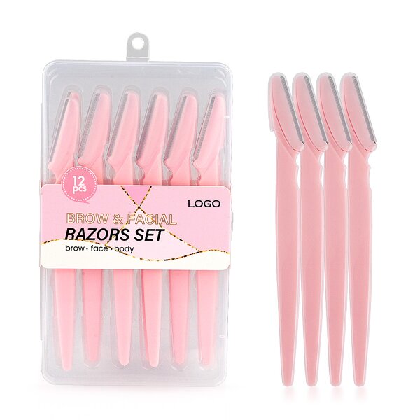 Eyebrow Razor Set Manufacturer - Private Label 12pcs Eyebrow Trimmer Face Razor Hair Remover for Beauty Tools