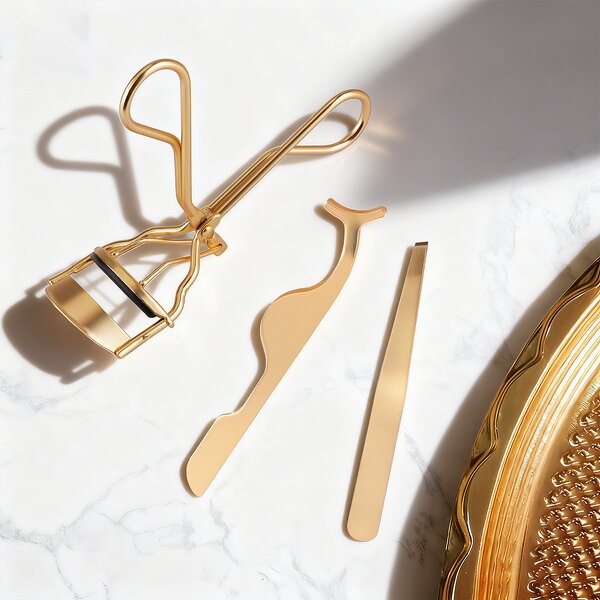 Lash Curler Kit Manufacturer - Private Label Stainless Steel Gift Box Rose Gold Applicator Tweezer Set