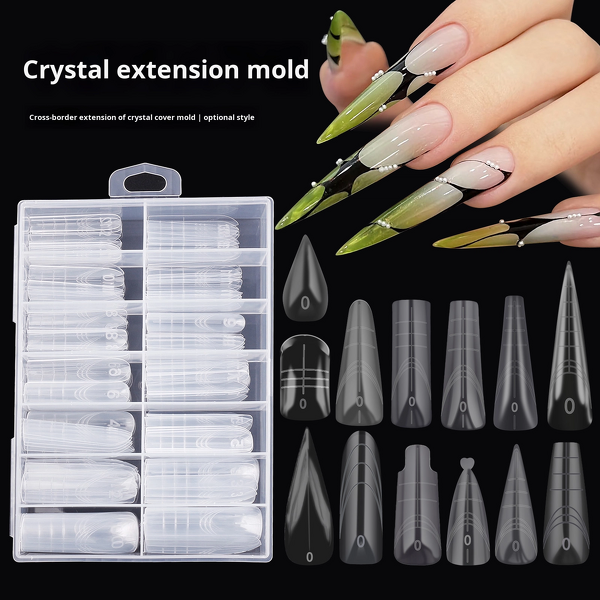 Nail Forms Manufacturer - 140 Clear Eagle Crystal Extension Fast UV Cure Paperless Starry Sky Tips