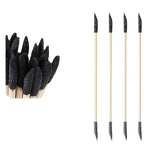 Nail Polishing Tool Manufacturer - Hot Selling Double-Headed Black Gauze Gray Sand Wooden Stick Cuticle Pusher