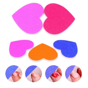 Nail Buffers Manufacturer - Wholesale Professional Custom Logo Mini Heart Shape Manicure Sponge Blue Purple Polish