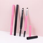 Eyebrow Brush Manufacturer - Portable Double Spiral with Oblique Angle Flat Blade for Applying Eyeliner and Powder