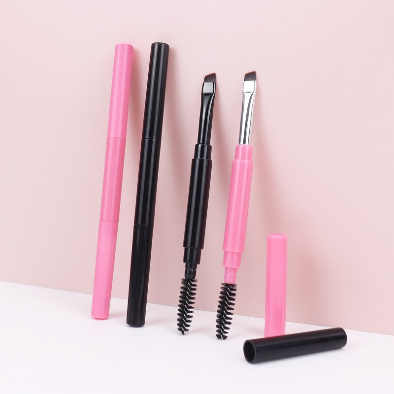 Eyebrow Brush Manufacturer - Portable Double Spiral with Oblique Angle Flat Blade for Applying Eyeliner and Powder
